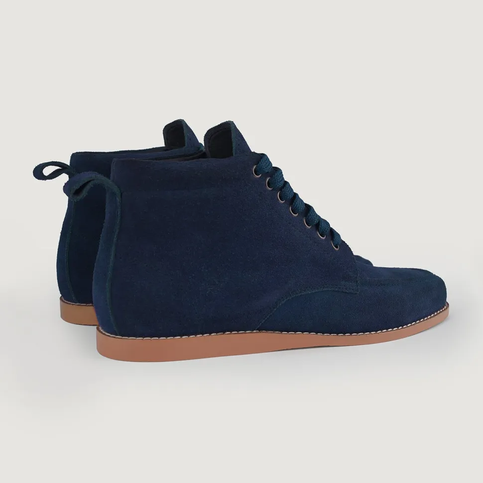Bearman Moc Toe Blue Suede Boots
