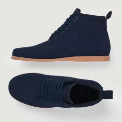 Bearman Moc Toe Blue Suede Boots