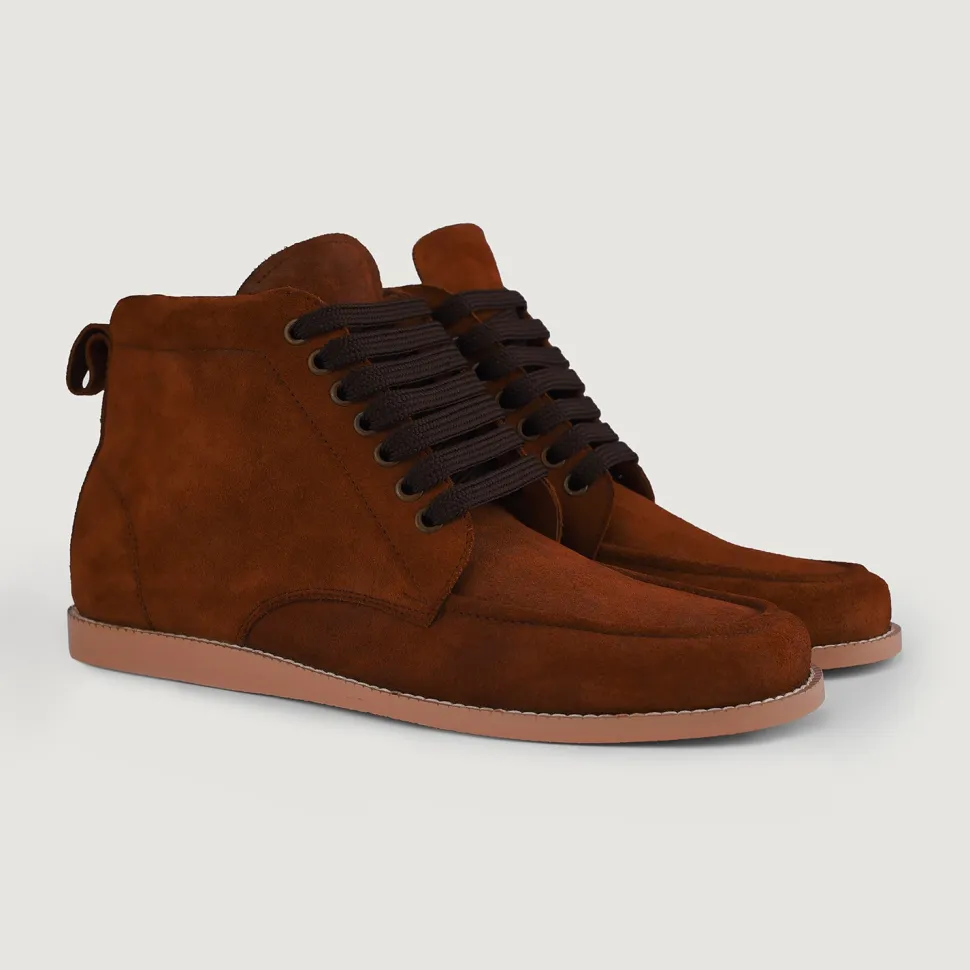 Bearman Moc Toe Brown Suede Boots