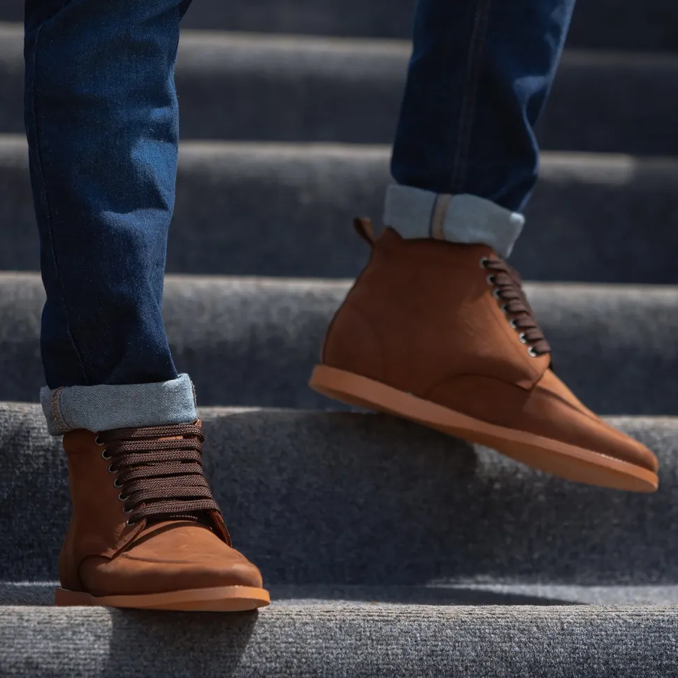 Bearman Moc Toe Pull-up Brown Leather Boots