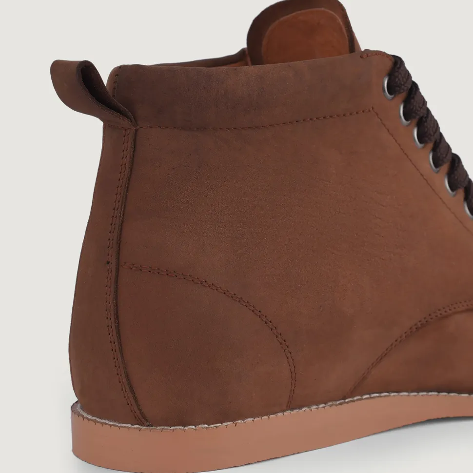 Bearman Moc Toe Pull-up Brown Leather Boots