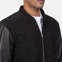 Blain Black Hybrid Bomber Jacket