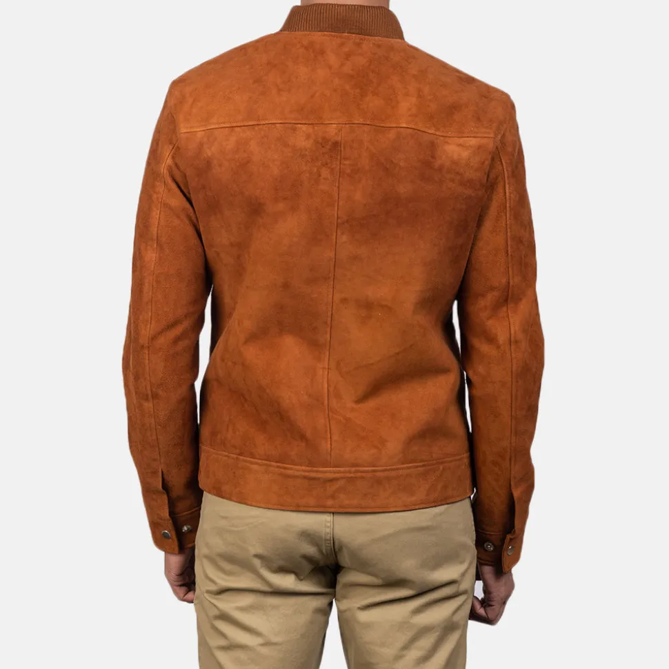 Blain Brown Suede Bomber Jacket