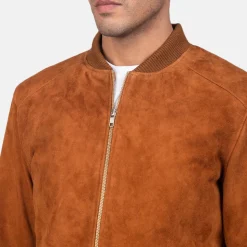 Blain Brown Suede Bomber Jacket