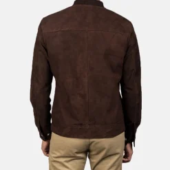 Blain Mocha Suede Bomber Jacket