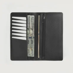 Cameron Black Leather Long Wallet