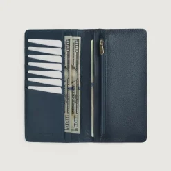 Cameron Blue Leather Long Wallet