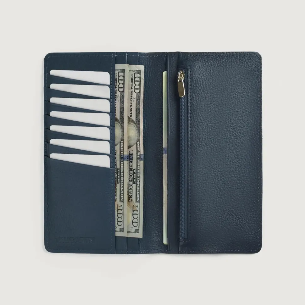 Cameron Blue Leather Long Wallet
