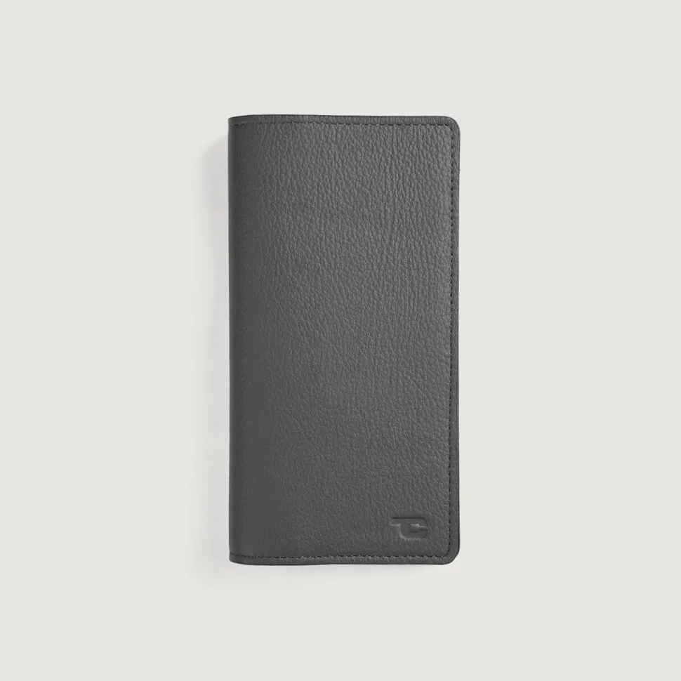 Cameron Grey Leather Long Wallet