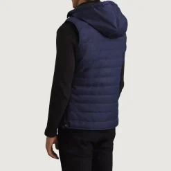 Carlo Blue Hooded Puffer Vest