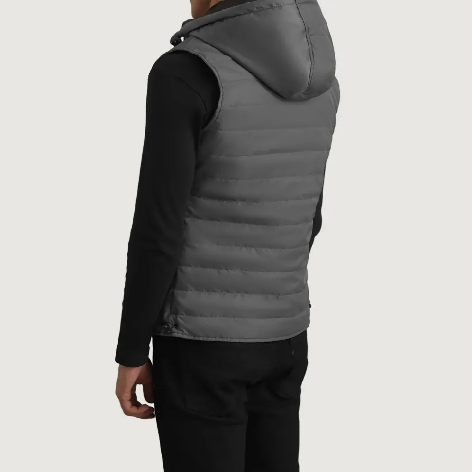 Carlo Grey Hooded Puffer Vest