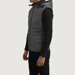 Carlo Grey Hooded Puffer Vest