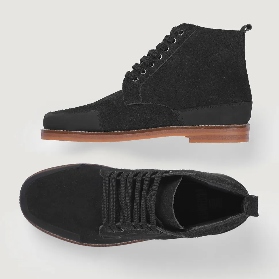 Carnell Moc Toe Black Suede Boots