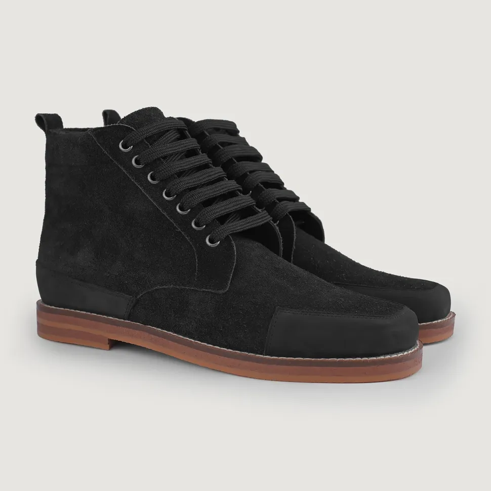 Carnell Moc Toe Black Suede Boots