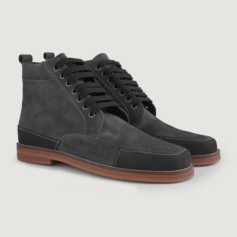 Carnell Moc Toe Grey Suede Boots