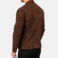 Charcoal Mocha Suede Biker Jacket