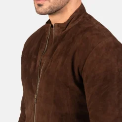 Charcoal Mocha Suede Biker Jacket
