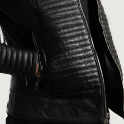 Cityscape Black Leather Biker Jacket