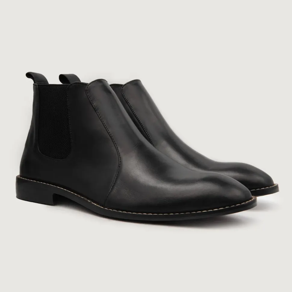 Clarkson Chelsea Black Leather Boots