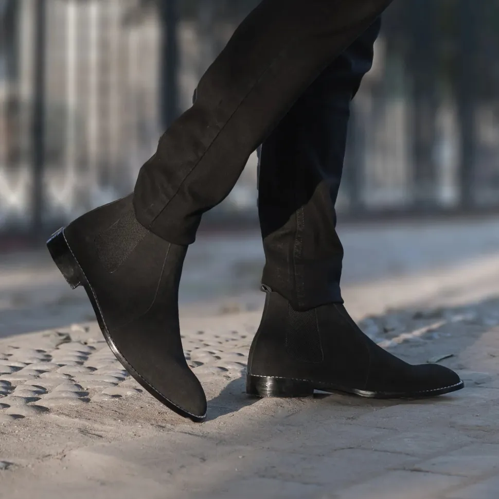 Clarkson Chelsea Black Suede Leather Boots