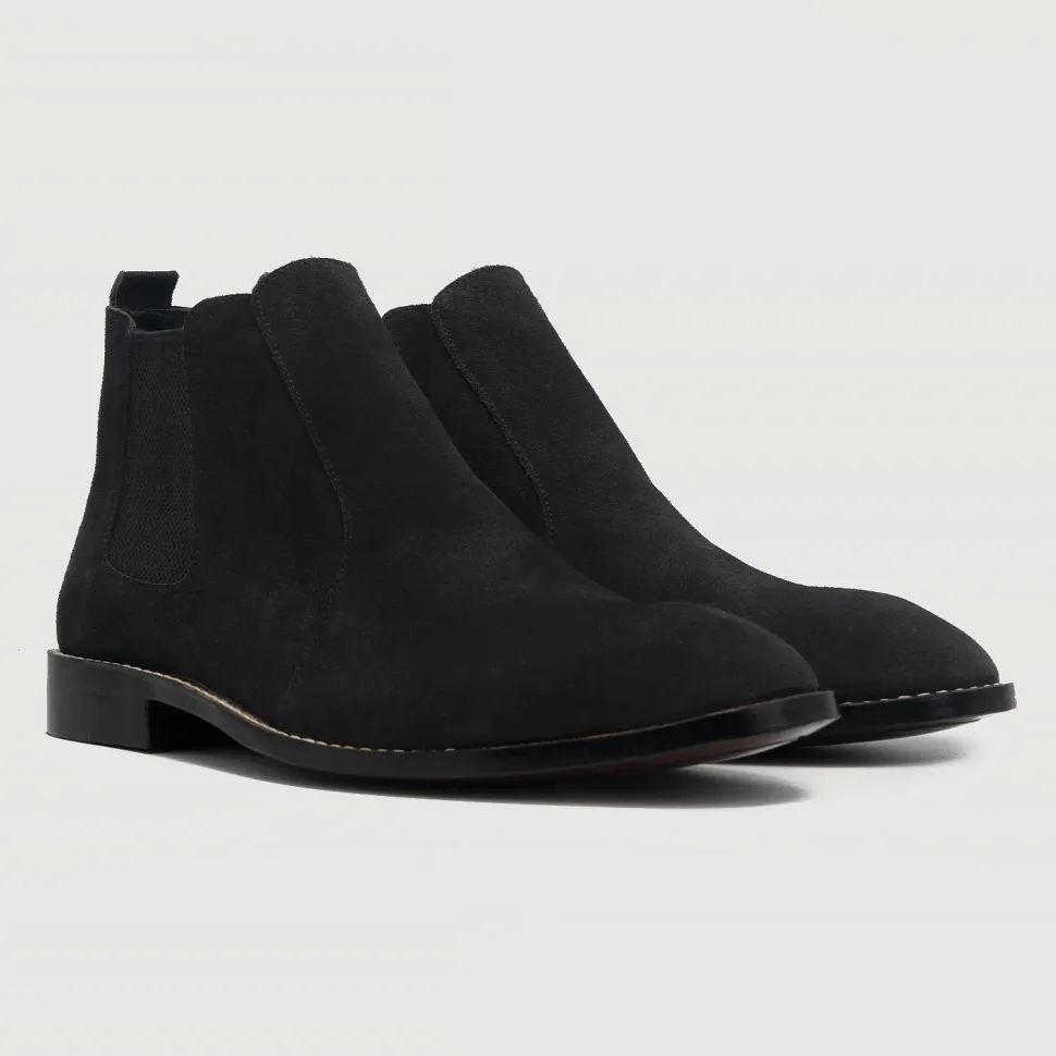 Clarkson Chelsea Black Suede Leather Boots