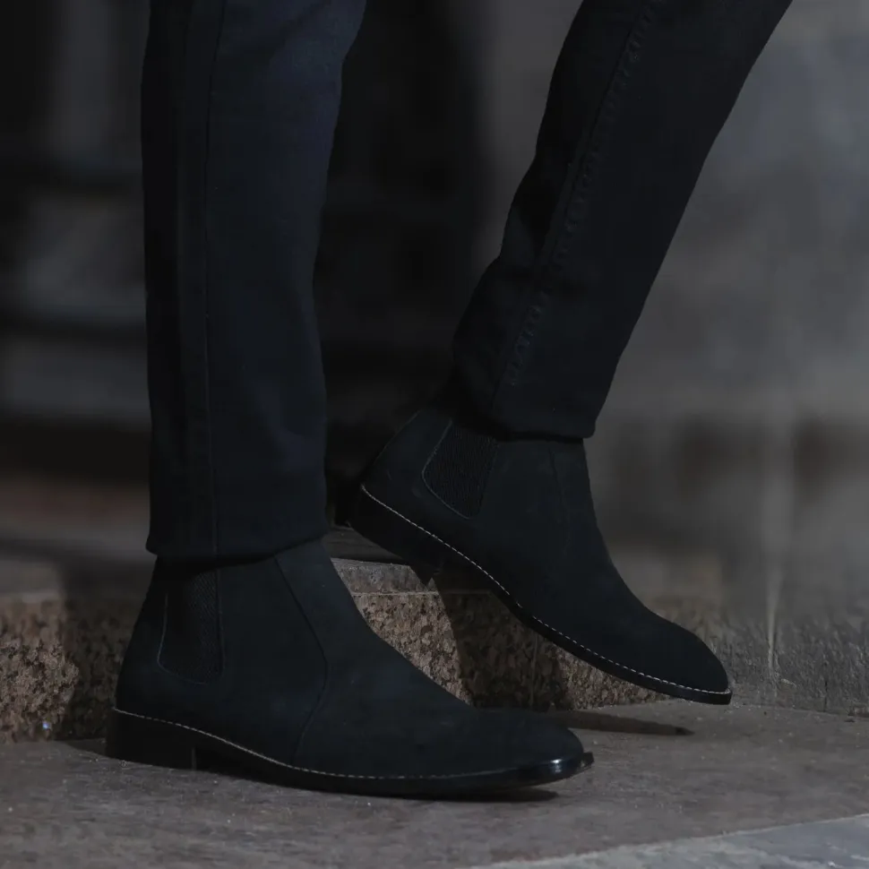 Clarkson Chelsea Black Suede Leather Boots