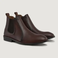 Clarkson Chelsea Brown Burnished Leather Boots - StudGuard