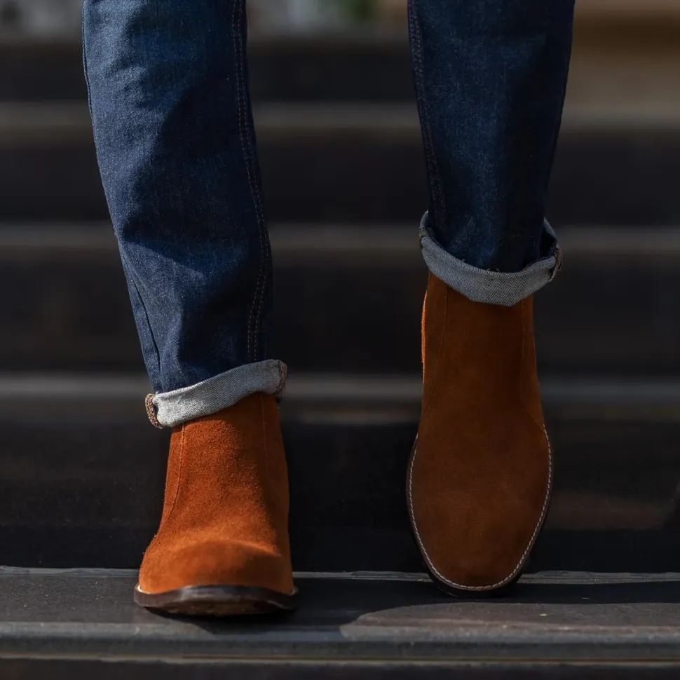 Clarkson Chelsea Brown Suede Leather Boots