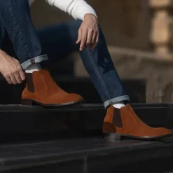 Clarkson Chelsea Brown Suede Leather Boots