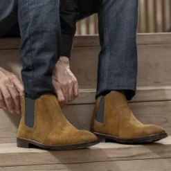 Clarkson Chelsea Brown Suede Leather Boots - StudGuard