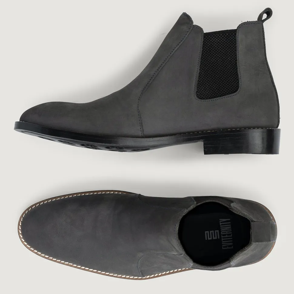 Clarkson Chelsea Grey Nubuck Leather Boots - StudGuard