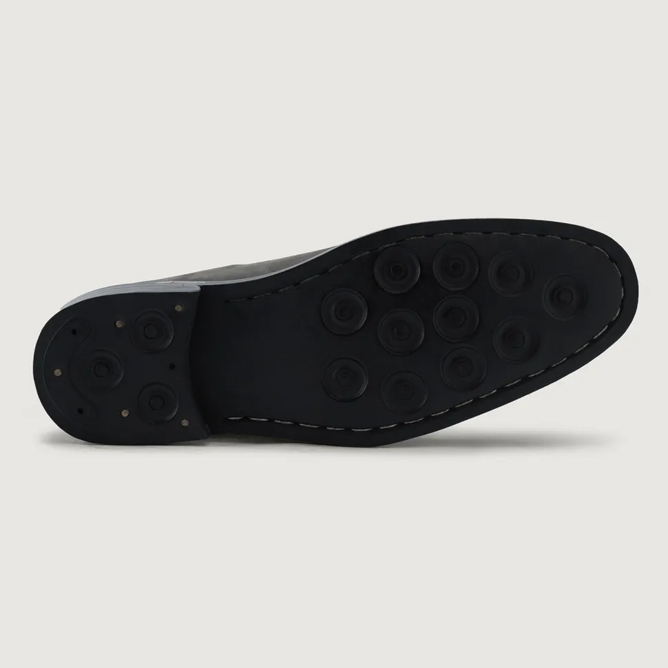 Clarkson Chelsea Grey Nubuck Leather Boots - StudGuard