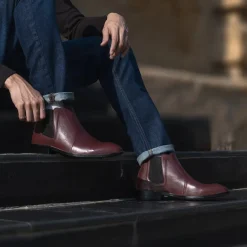 Clarkson Chelsea Maroon Leather Boots