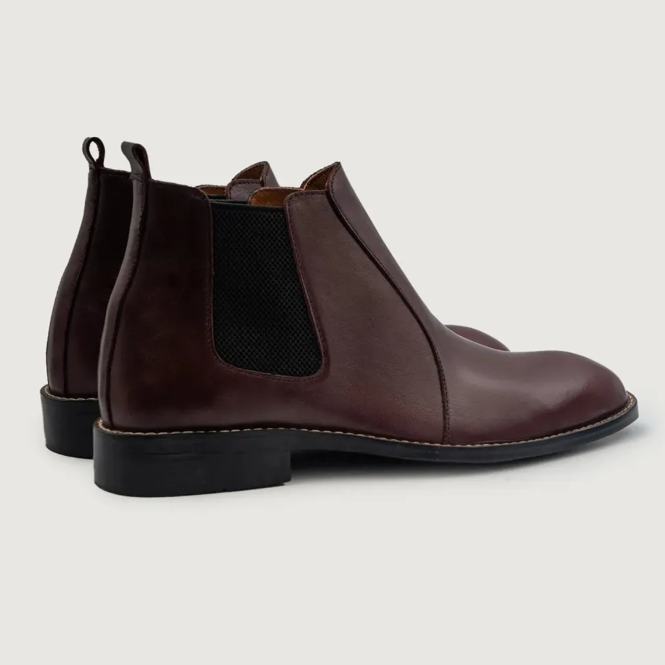 Clarkson Chelsea Maroon Leather Boots