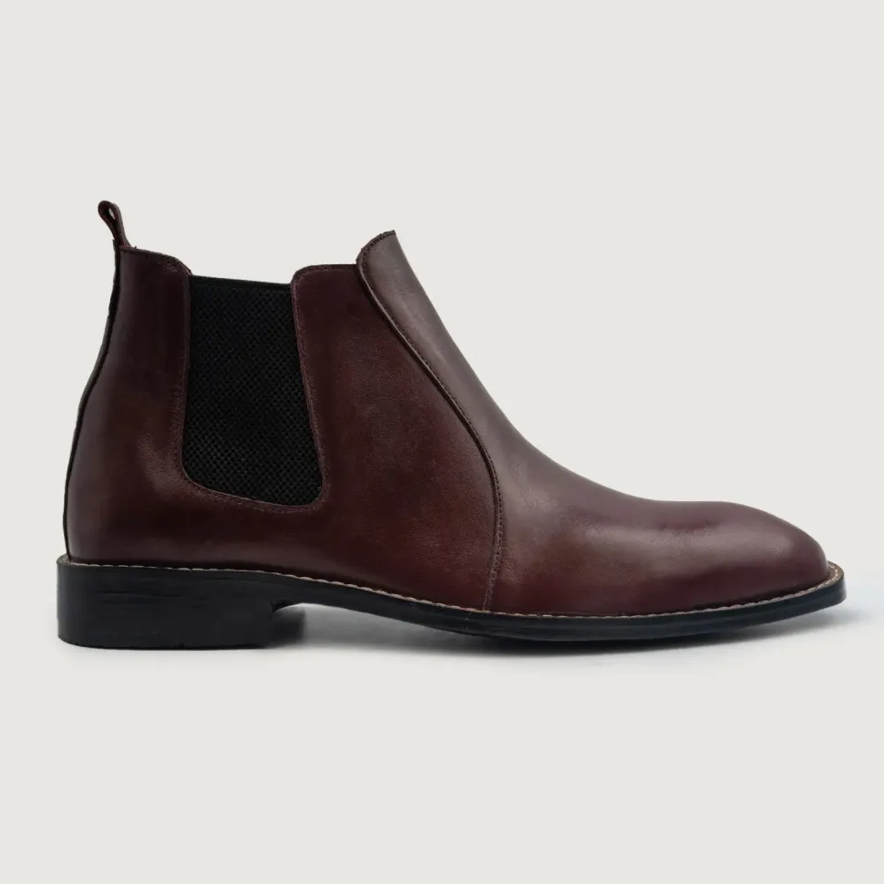 Clarkson Chelsea Maroon Leather Boots