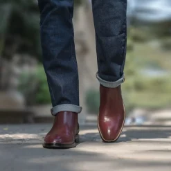 Clarkson Chelsea Maroon Leather Boots
