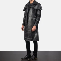 Classic Black Leather Duster