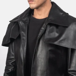 Classic Black Leather Duster