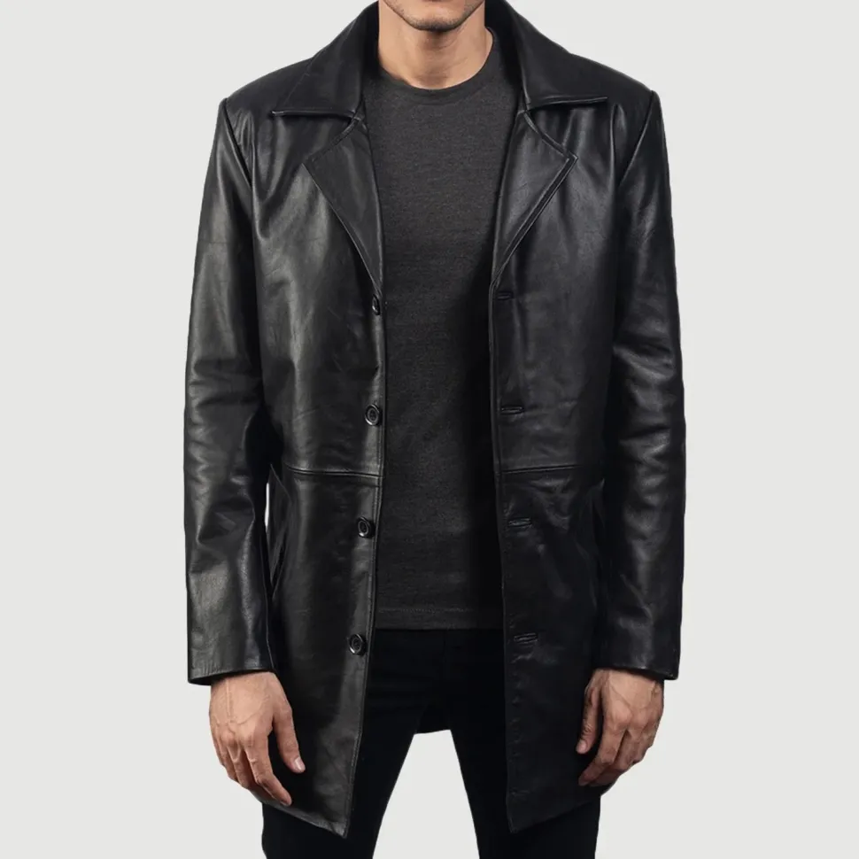 Classmith Black Leather Coat