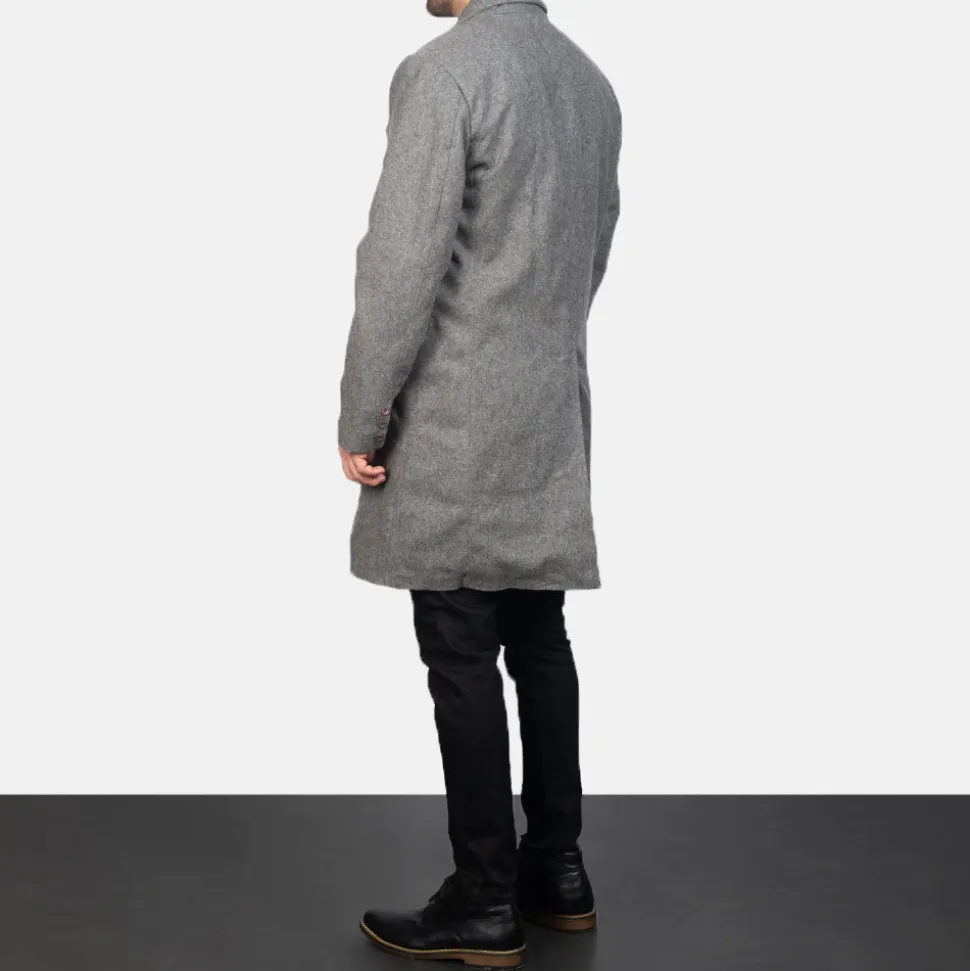 Claud Grey Wool Double Breasted Coat