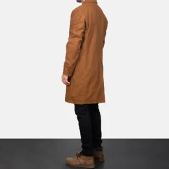 Claud Khaki Wool Double Breasted Coat