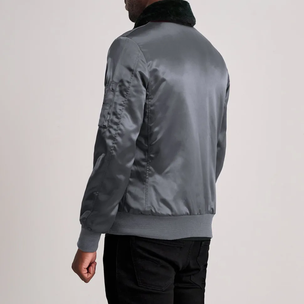 Clyde B-15 Grey Bomber Jacket
