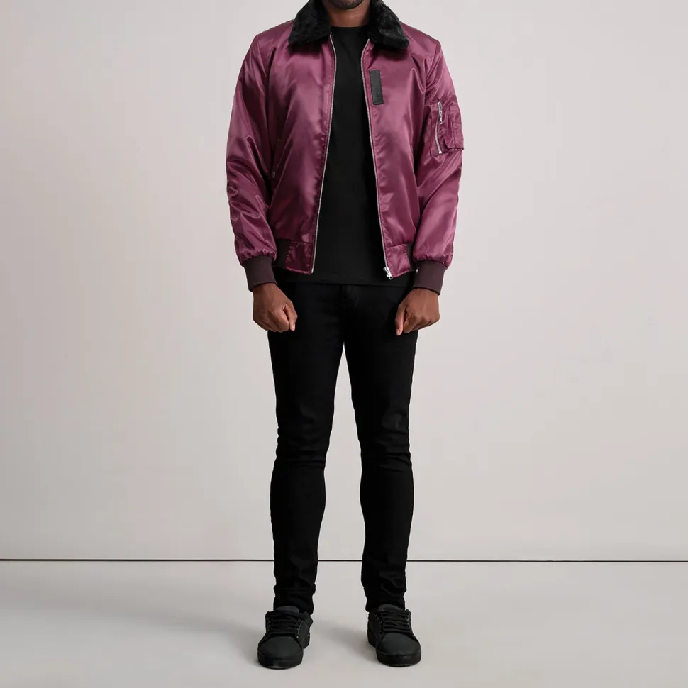 Clyde B-15 Maroon Bomber Jacket