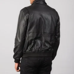 Coffmen Black A2 Leather Bomber Jacket