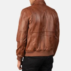 Coffmen Brown A2 Leather Bomber Jacket