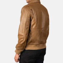 Coffmen Olive Brown A2 Leather Bomber Jacket