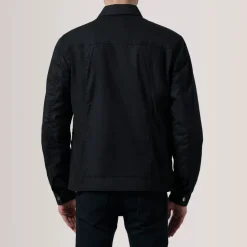 Colberto Black Waxed Canvas Trucker Jacket