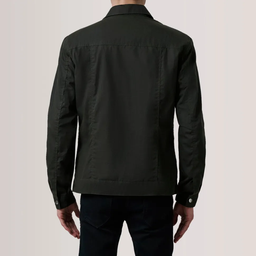 Colberto Olive Waxed Canvas Trucker Jacket