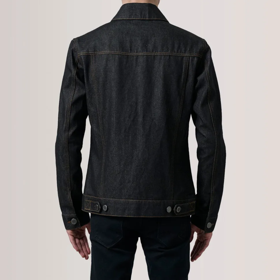 Conard Faded Black Denim Trucker Jacket