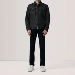 Conard Faded Black Denim Trucker Jacket